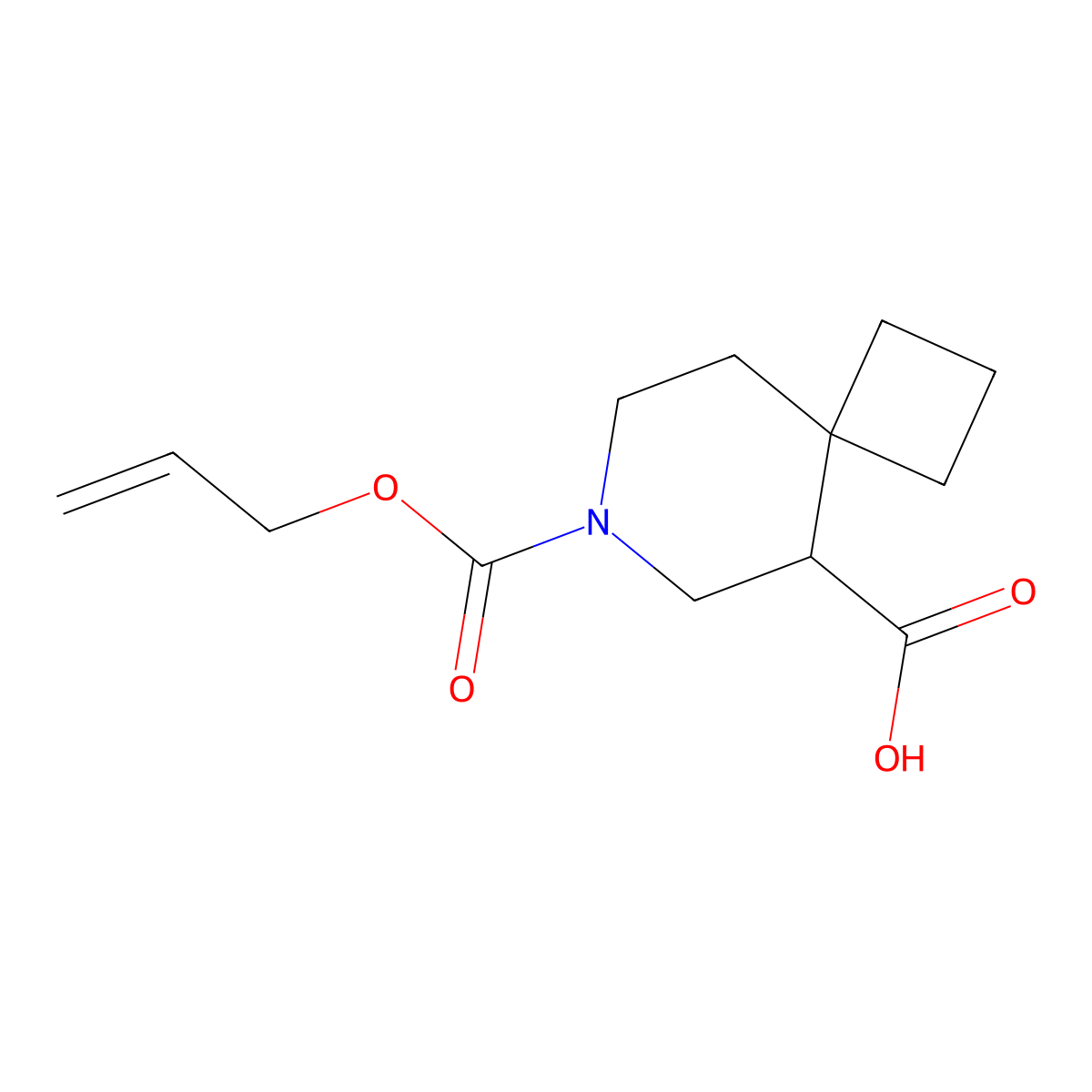7-[(Prop-2-en-1-yloxy)carbonyl]-7-azaspiro[3.5]nonane-5-carboxylic acid molecular structure, CAS 2680709-57-1