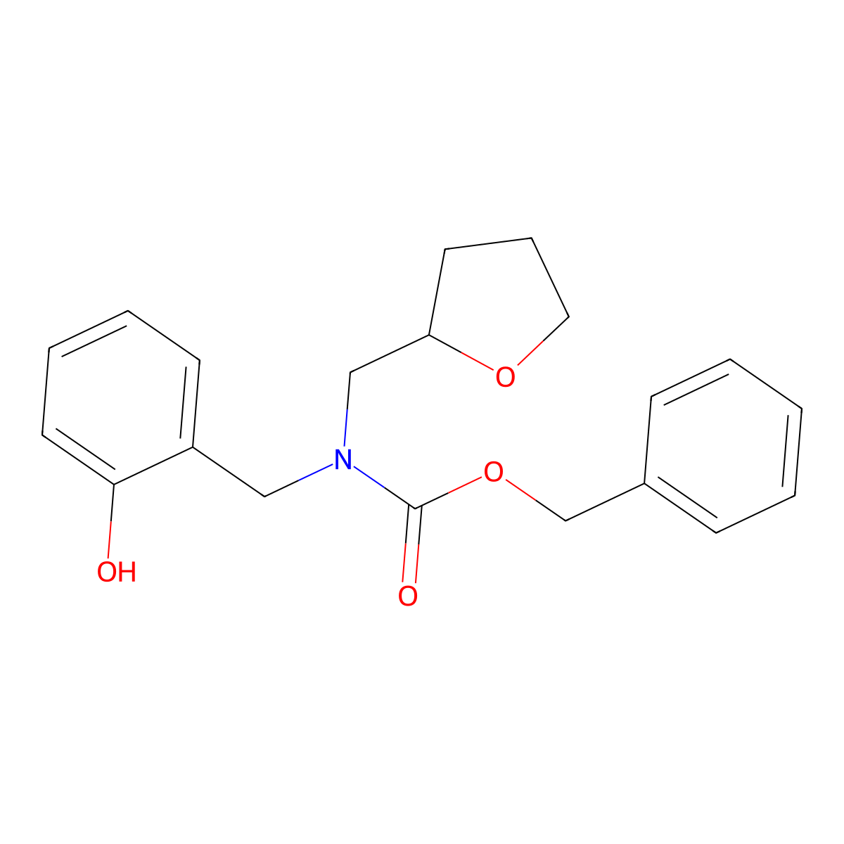 benzyl N-[(2-hydroxyphenyl)methyl]-N-[(oxolan-2-yl)methyl]carbamate molecular structure, CAS 2680709-63-9