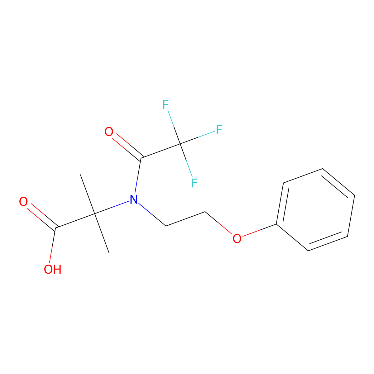 2-methyl-2-[2,2,2-trifluoro-N-(2-phenoxyethyl)acetamido]propanoic acid molecular structure, CAS 2680709-69-5