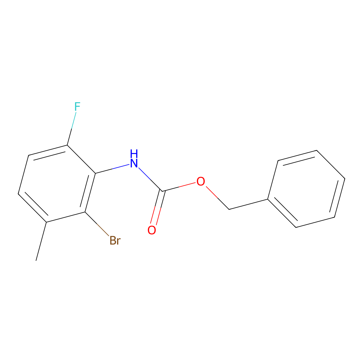 benzyl N-(2-bromo-6-fluoro-3-methylphenyl)carbamate molecular structure, CAS 2680709-70-8