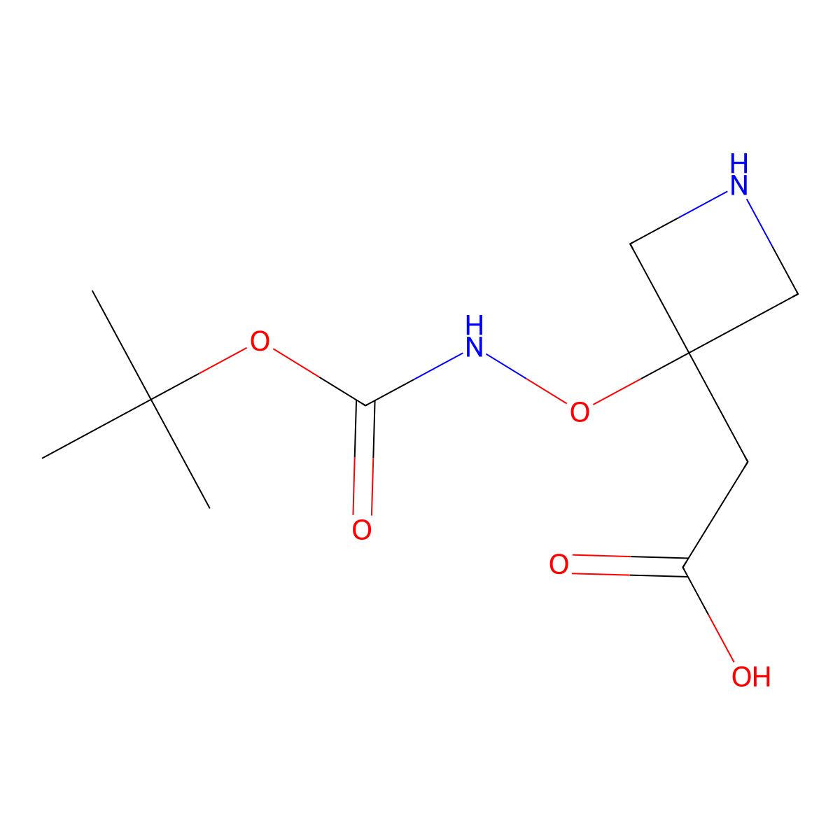 2-[3-({[(Tert-butoxy)carbonyl]amino}oxy)azetidin-3-yl]acetic acid molecular structure, CAS 2680709-79-7