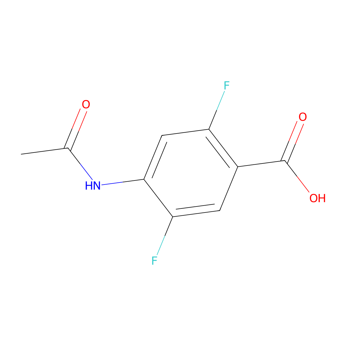 4-Acetamido-2,5-difluorobenzoic acid molecular structure, CAS 2680709-85-5