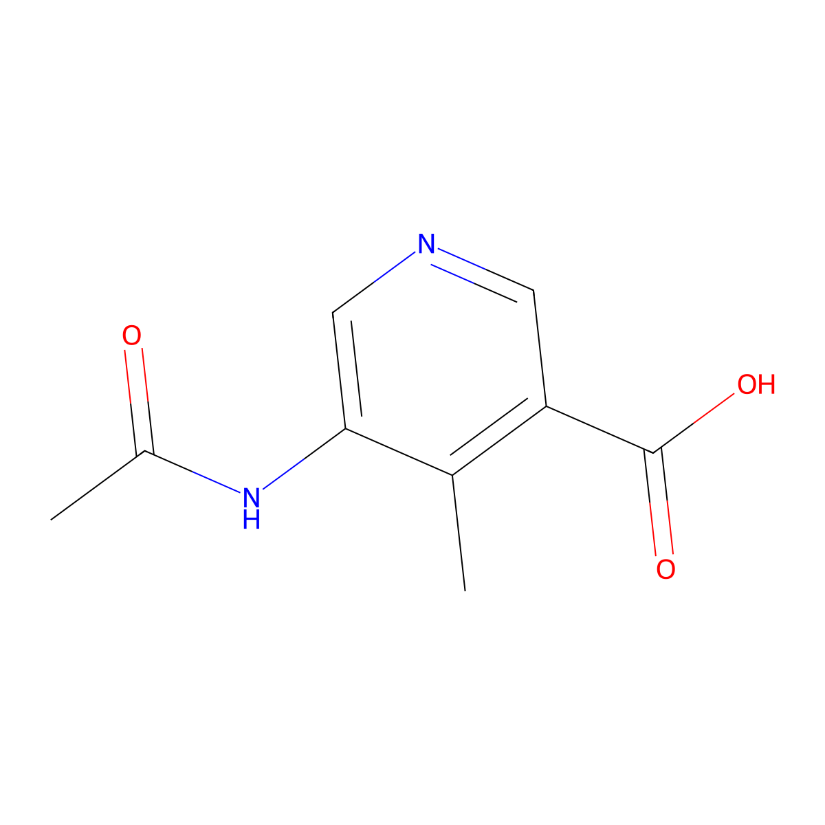 5-Acetamido-4-methylpyridine-3-carboxylic acid molecular structure, CAS 2680709-87-7