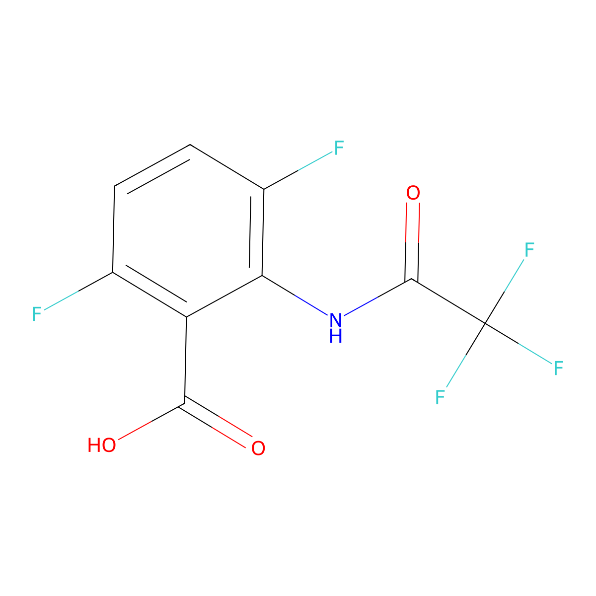 3,6-Difluoro-2-(2,2,2-trifluoroacetamido)benzoic acid molecular structure, CAS 2680709-94-6