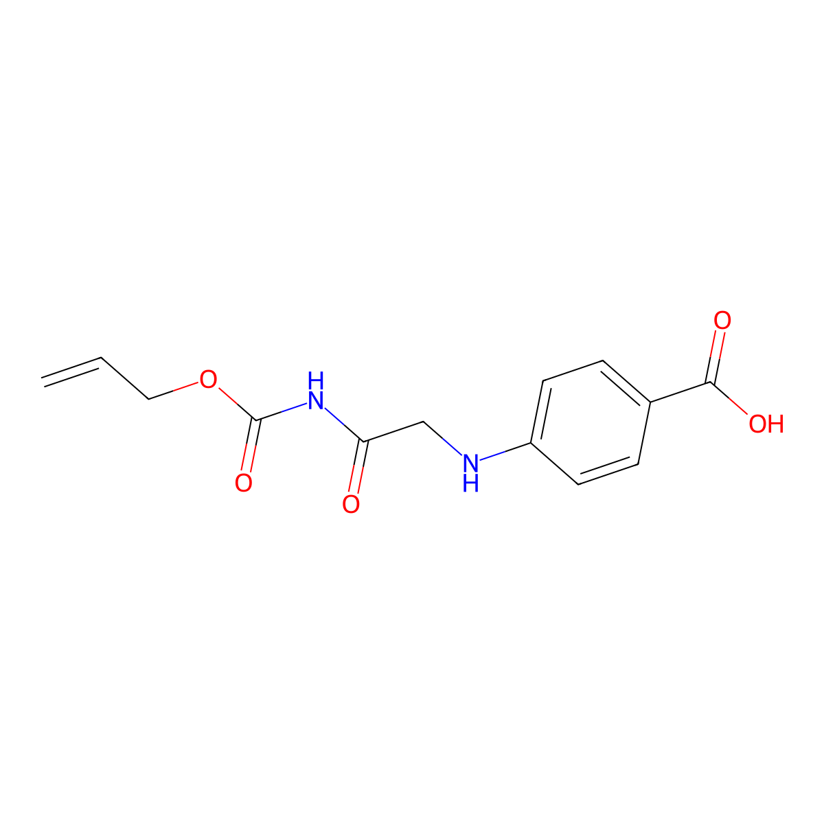 4-[(2-Oxo-2-{[(prop-2-en-1-yloxy)carbonyl]amino}ethyl)amino]benzoic acid molecular structure, CAS 2680710-11-4