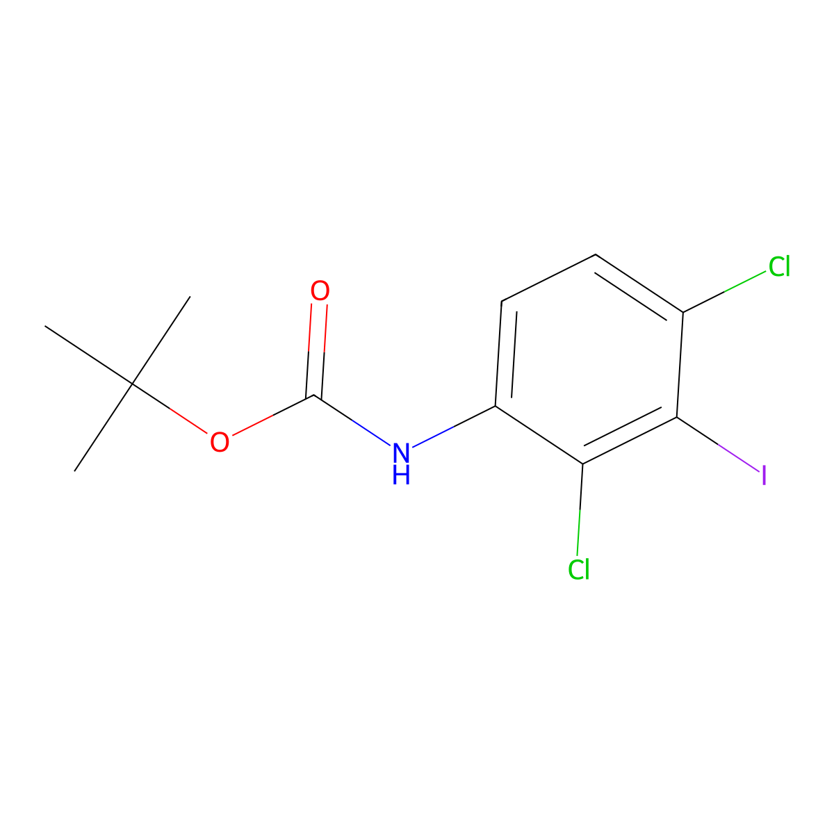 tert-butyl N-(2,4-dichloro-3-iodophenyl)carbamate molecular structure, CAS 2680710-33-0