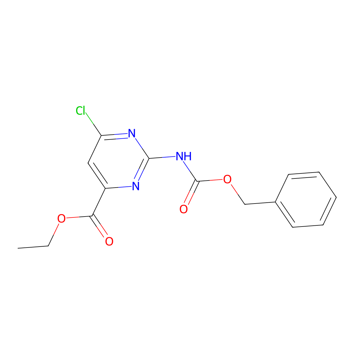 Ethyl 2-{[(benzyloxy)carbonyl]amino}-6-chloropyrimidine-4-carboxylate molecular structure, CAS 2680710-34-1