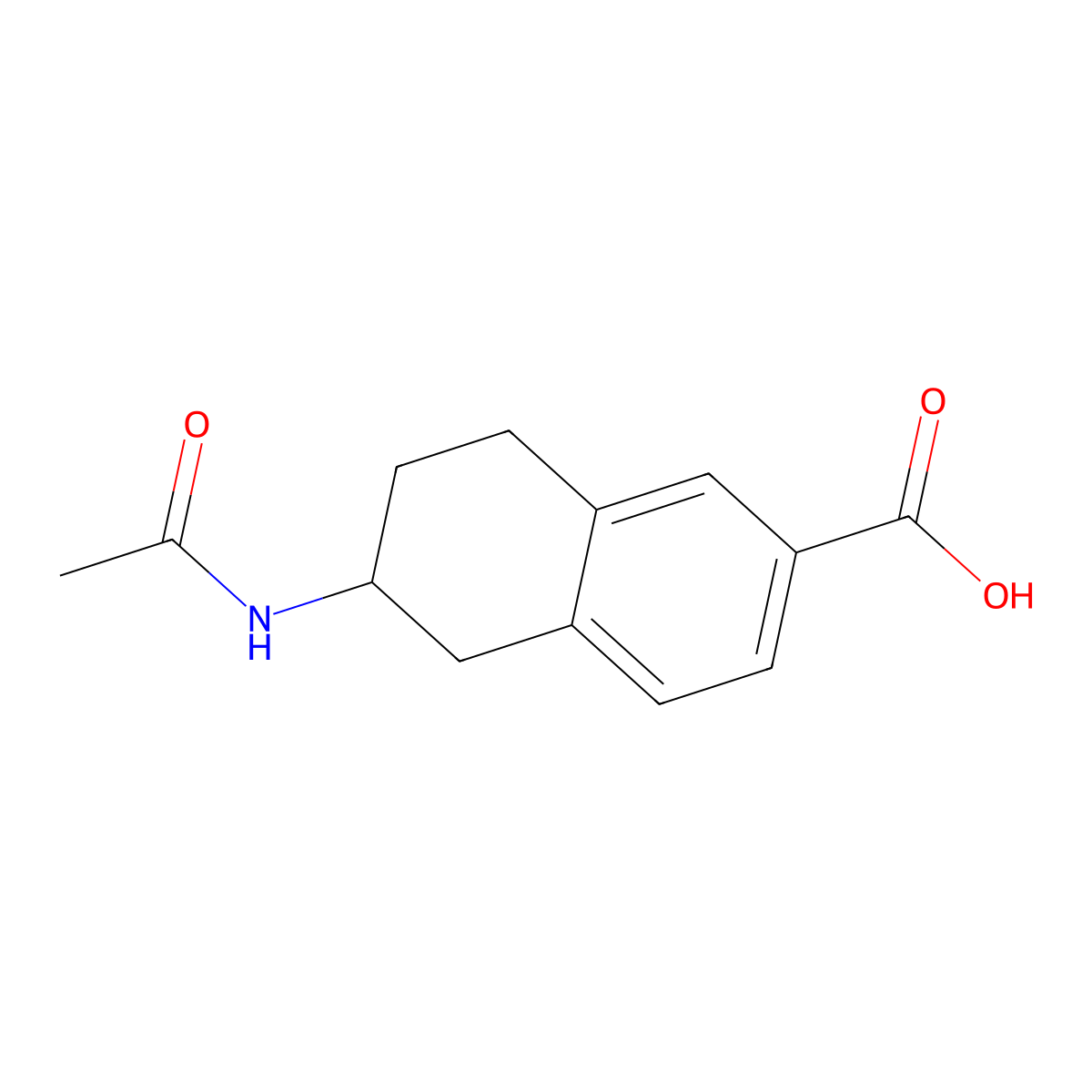 6-Acetamido-5,6,7,8-tetrahydronaphthalene-2-carboxylic acid molecular structure, CAS 2680710-39-6