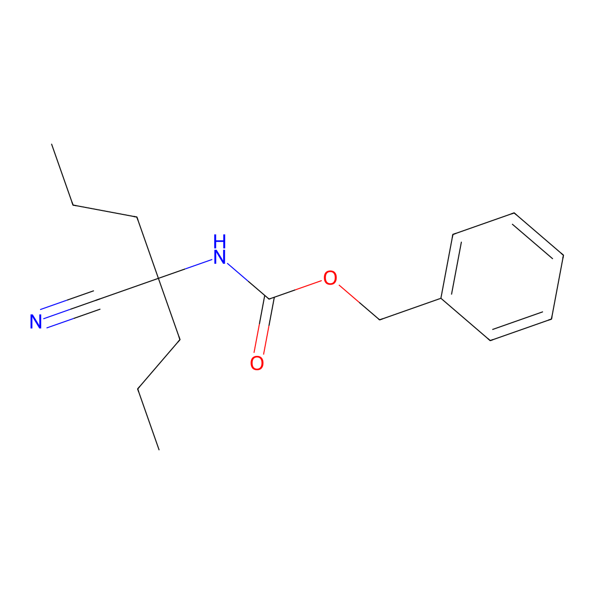 benzyl N-(1-cyano-1-propylbutyl)carbamate molecular structure, CAS 2680710-41-0
