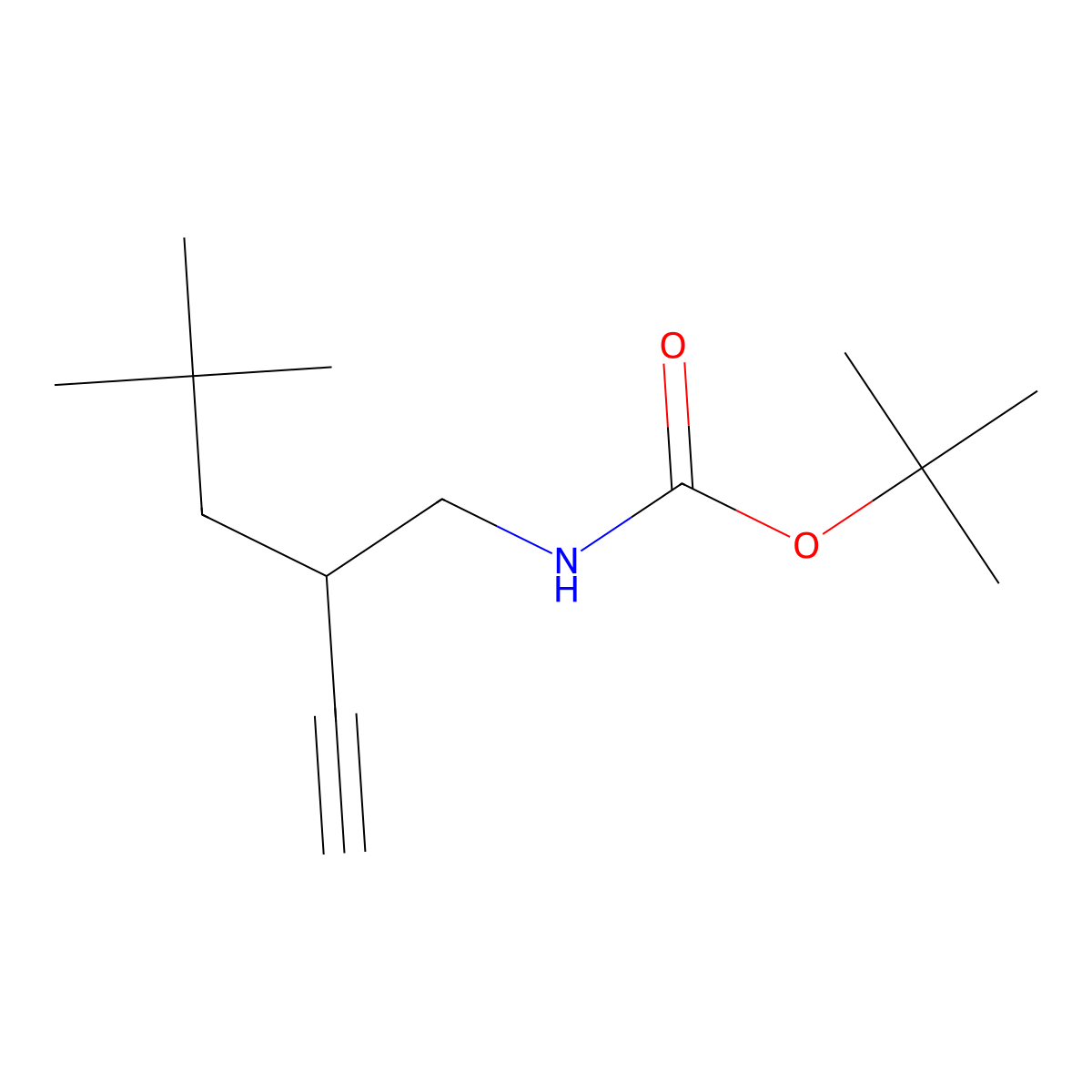 tert-butyl N-(2-ethynyl-4,4-dimethylpentyl)carbamate molecular structure, CAS 2680710-42-1
