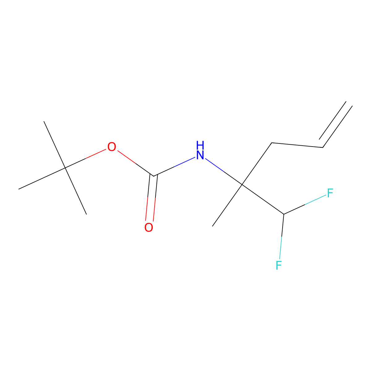 tert-butyl N-(1,1-difluoro-2-methylpent-4-en-2-yl)carbamate molecular structure, CAS 2680710-46-5