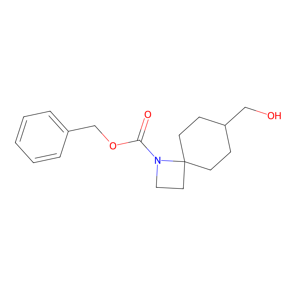 Benzyl 7-(hydroxymethyl)-1-azaspiro[3.5]nonane-1-carboxylate molecular structure, CAS 2680710-56-7