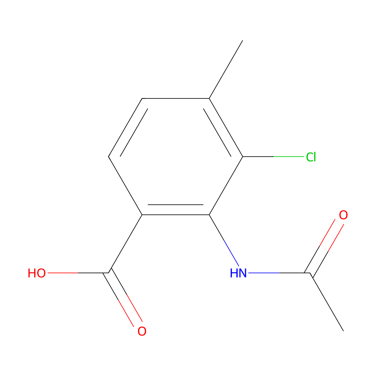 3-Chloro-2-acetamido-4-methylbenzoic acid molecular structure, CAS 2680710-57-8