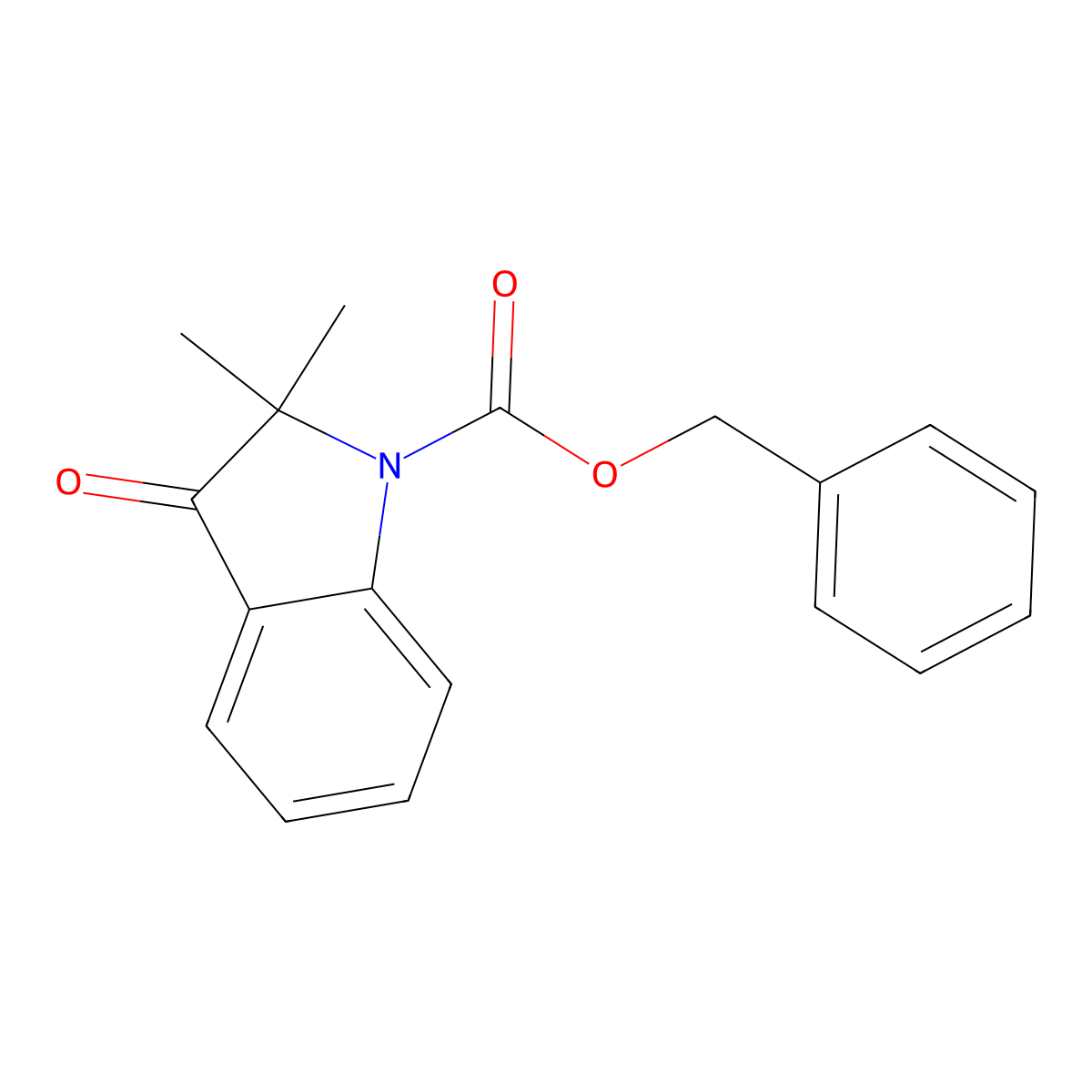 benzyl 2,2-dimethyl-3-oxo-2,3-dihydro-1H-indole-1-carboxylate molecular structure, CAS 2680710-64-7