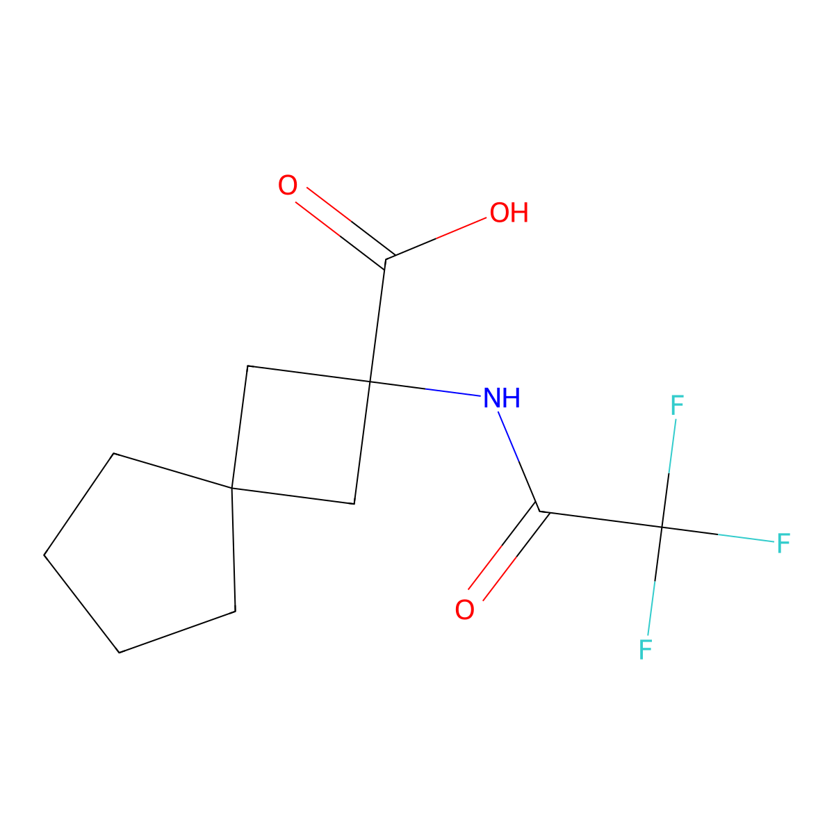2-(2,2,2-Trifluoroacetamido)spiro[3.4]octane-2-carboxylic acid molecular structure, CAS 2680710-65-8