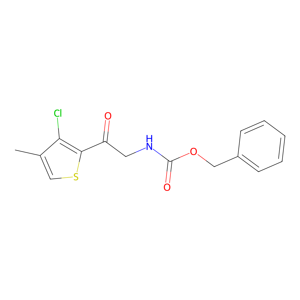 benzyl N-[2-(3-chloro-4-methylthiophen-2-yl)-2-oxoethyl]carbamate molecular structure, CAS 2680710-66-9