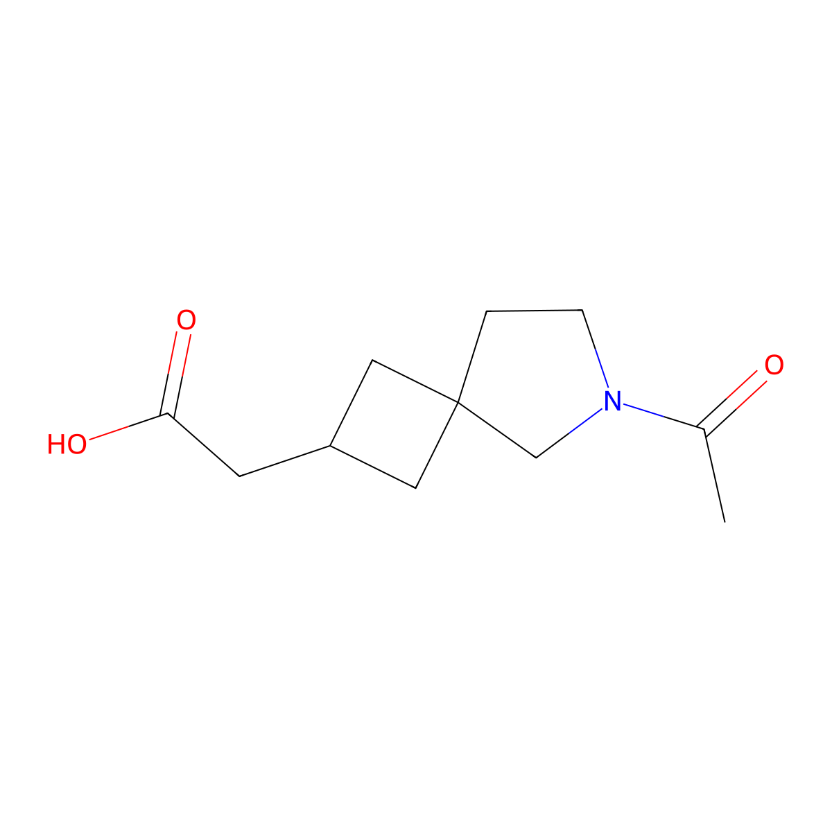 2-{6-Acetyl-6-azaspiro[3.4]octan-2-yl}acetic acid molecular structure, CAS 2680710-73-8