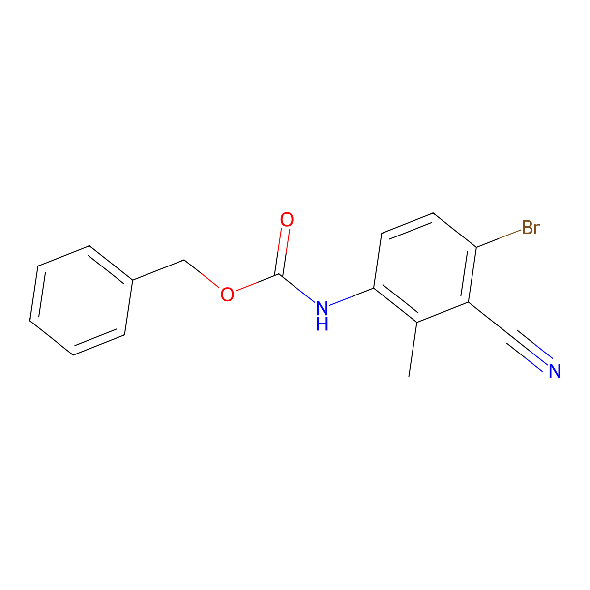 benzyl N-(4-bromo-3-cyano-2-methylphenyl)carbamate molecular structure, CAS 2680710-75-0