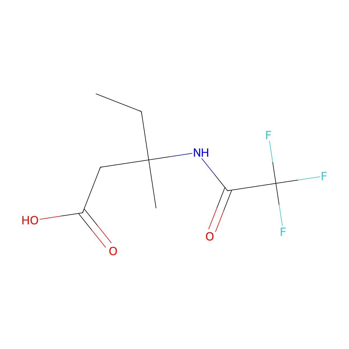3-Methyl-3-(2,2,2-trifluoroacetamido)pentanoic acid molecular structure, CAS 2680710-76-1