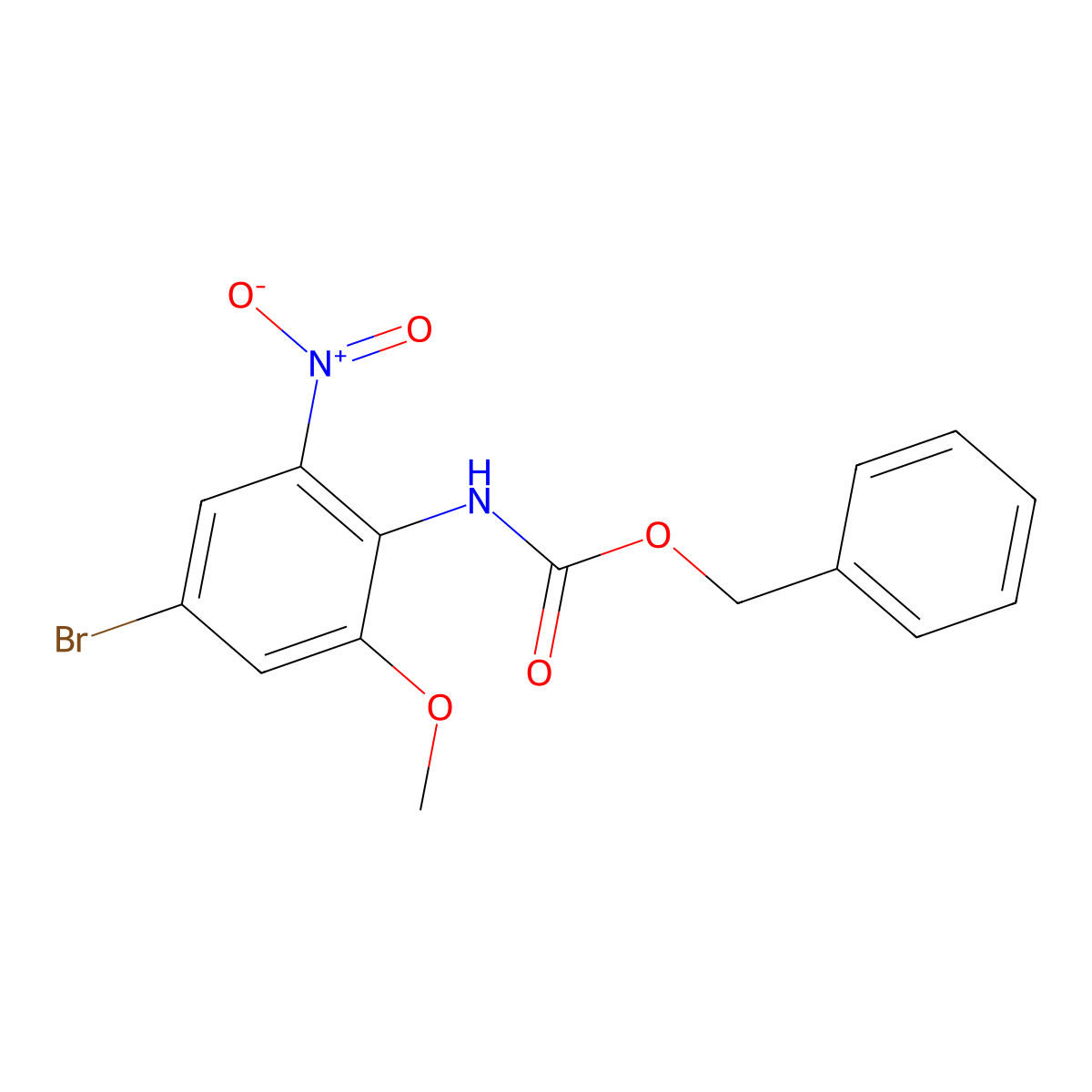 benzyl N-(4-bromo-2-methoxy-6-nitrophenyl)carbamate molecular structure, CAS 2680710-81-8