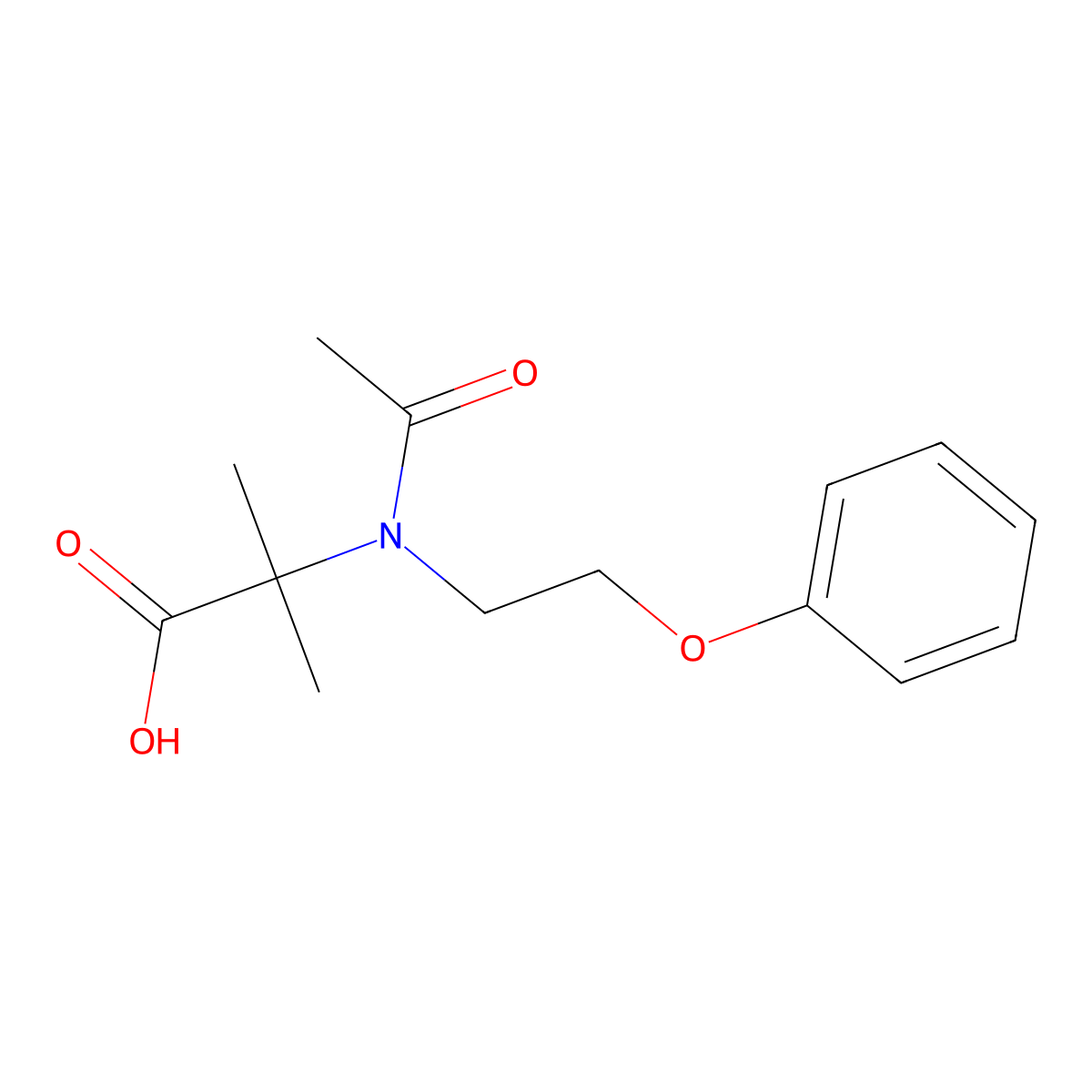 2-methyl-2-[N-(2-phenoxyethyl)acetamido]propanoic acid molecular structure, CAS 2680710-86-3