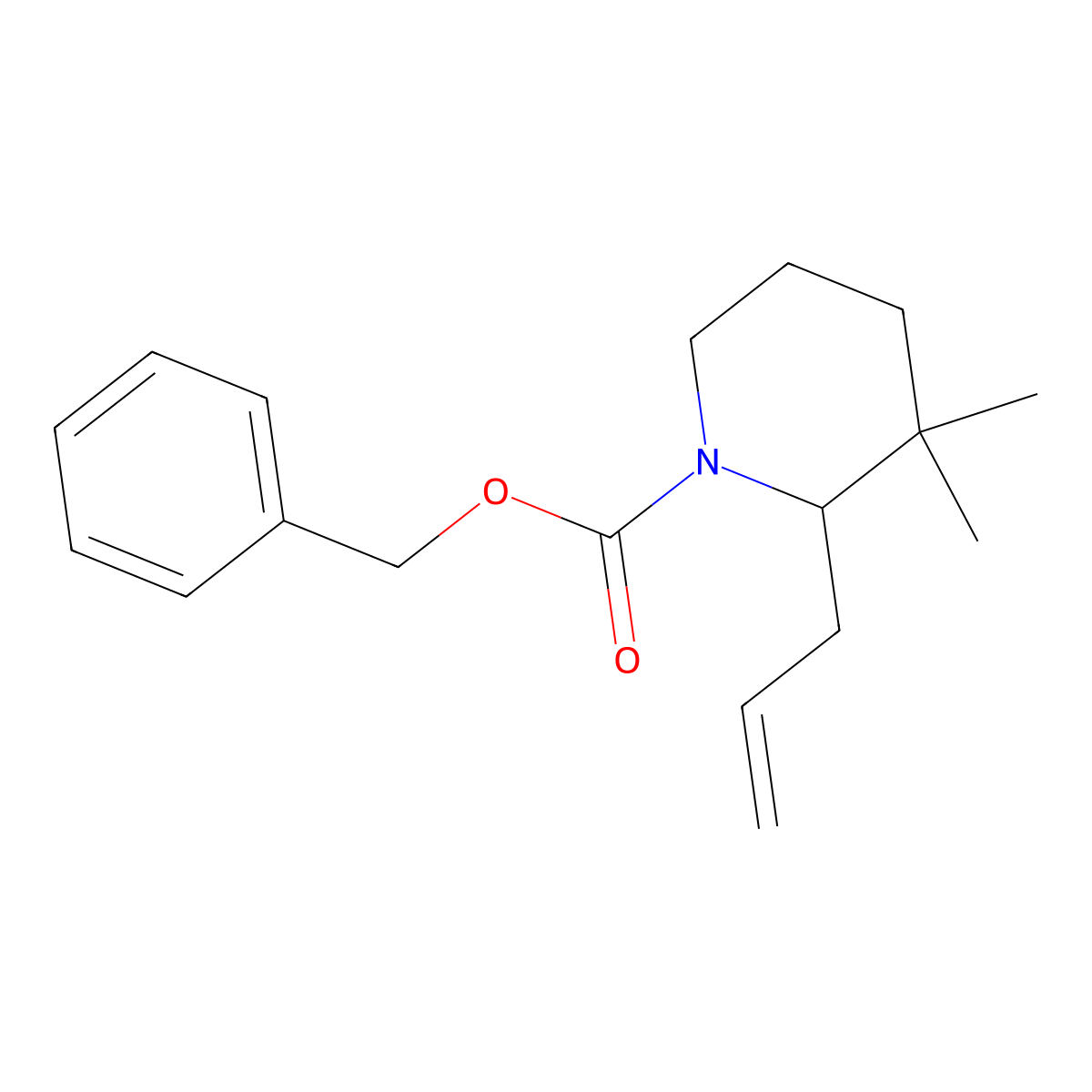 Benzyl 3,3-dimethyl-2-(prop-2-en-1-yl)piperidine-1-carboxylate molecular structure, CAS 2680710-88-5