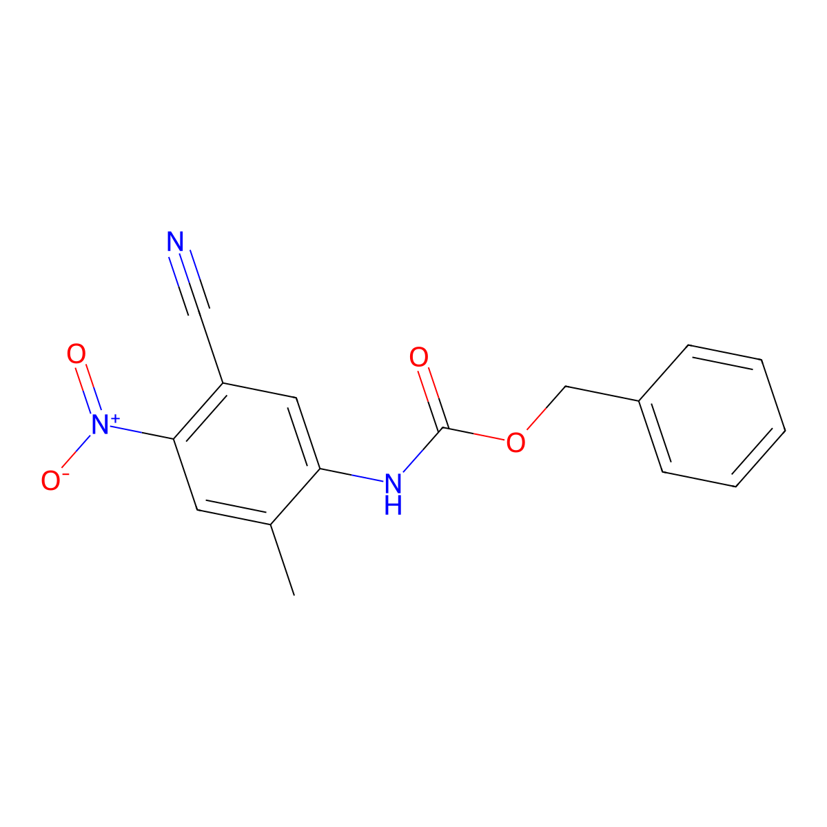benzyl N-(5-cyano-2-methyl-4-nitrophenyl)carbamate molecular structure, CAS 2680710-93-2