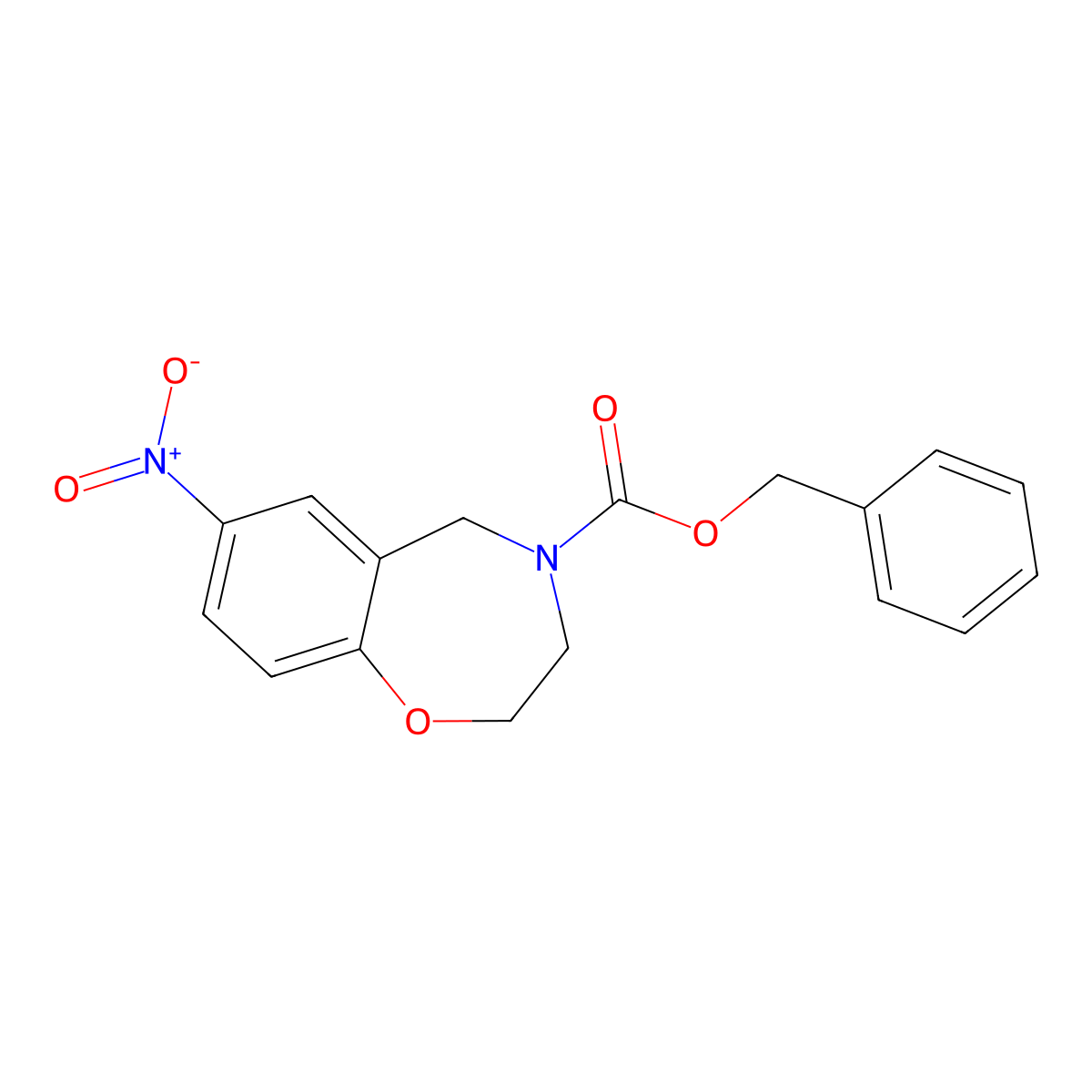 Benzyl 7-nitro-2,3,4,5-tetrahydro-1,4-benzoxazepine-4-carboxylate molecular structure, CAS 2680711-10-6