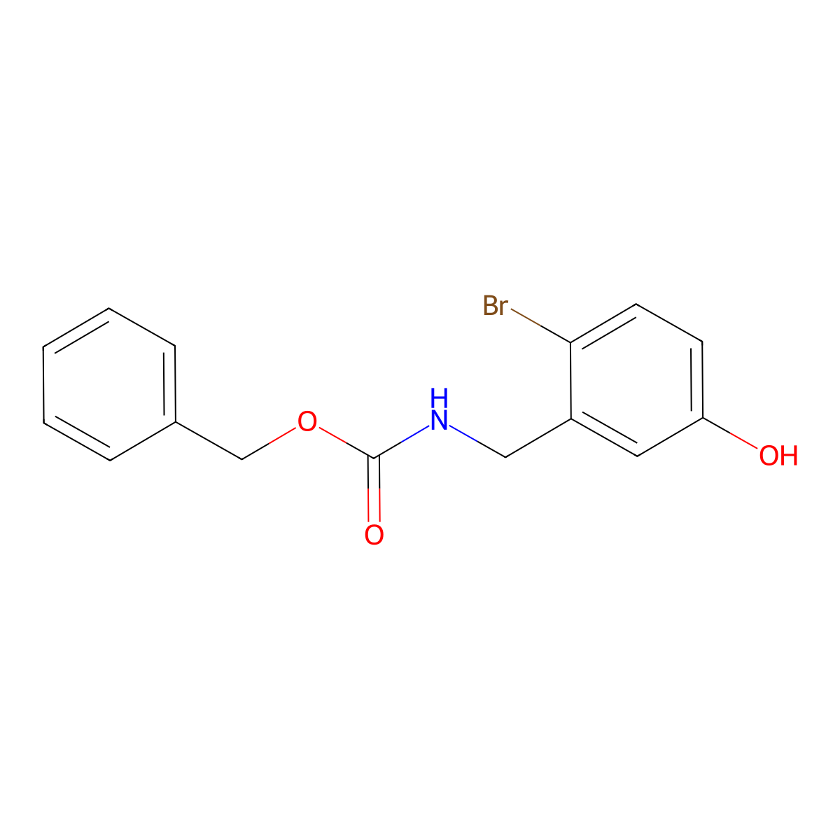 benzyl N-[(2-bromo-5-hydroxyphenyl)methyl]carbamate molecular structure, CAS 2680711-18-4