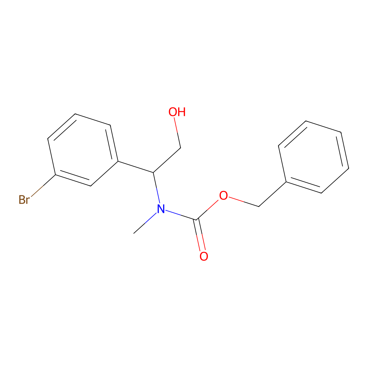 benzyl N-[1-(3-bromophenyl)-2-hydroxyethyl]-N-methylcarbamate molecular structure, CAS 2680711-21-9