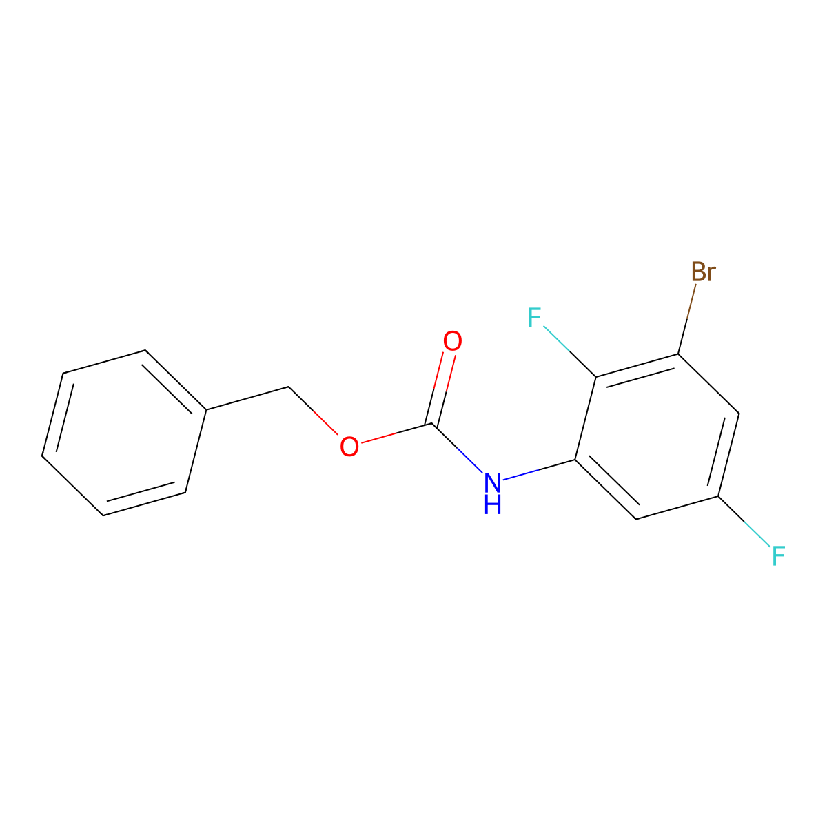 benzyl N-(3-bromo-2,5-difluorophenyl)carbamate molecular structure, CAS 2680711-22-0