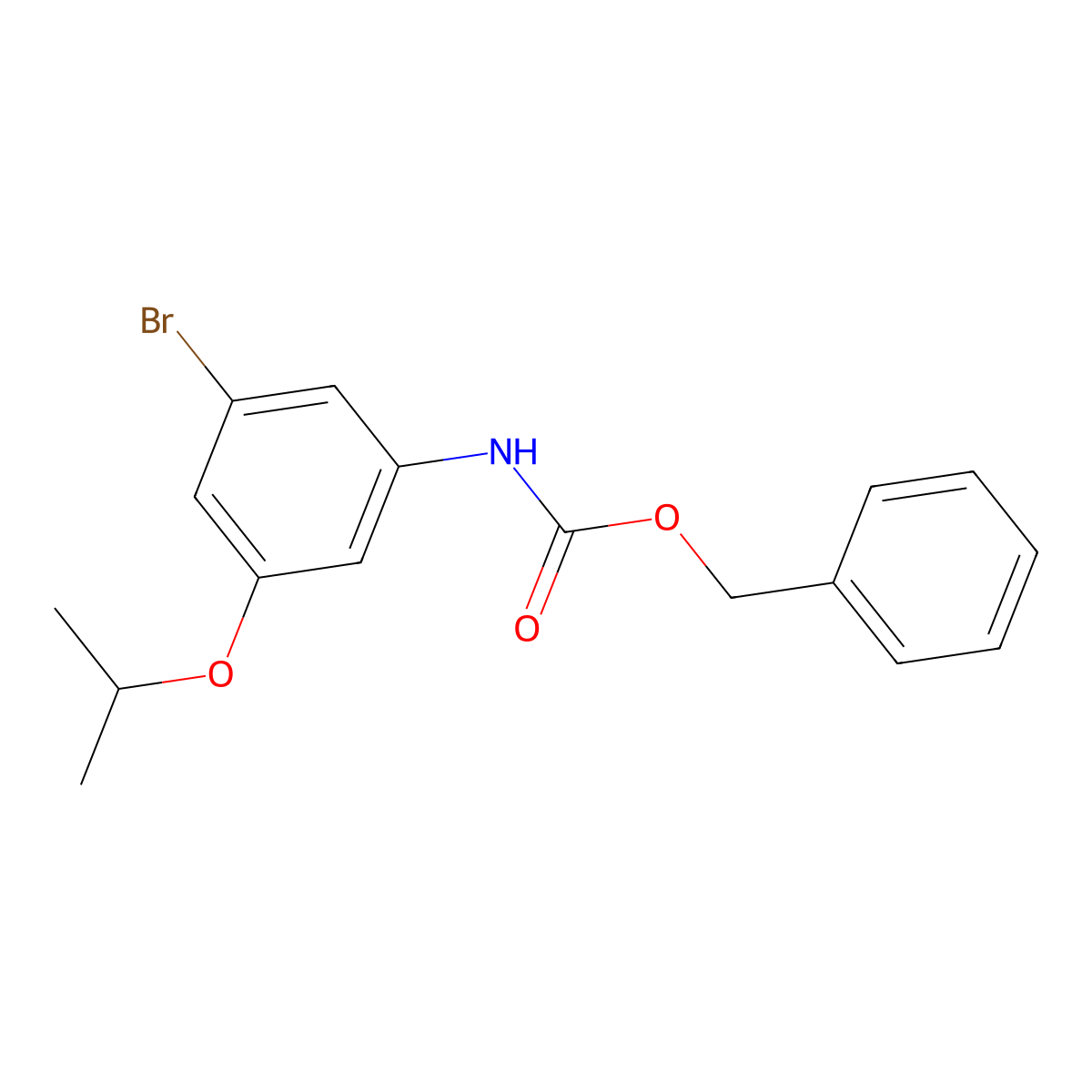 benzyl N-[3-bromo-5-(propan-2-yloxy)phenyl]carbamate molecular structure, CAS 2680711-27-5