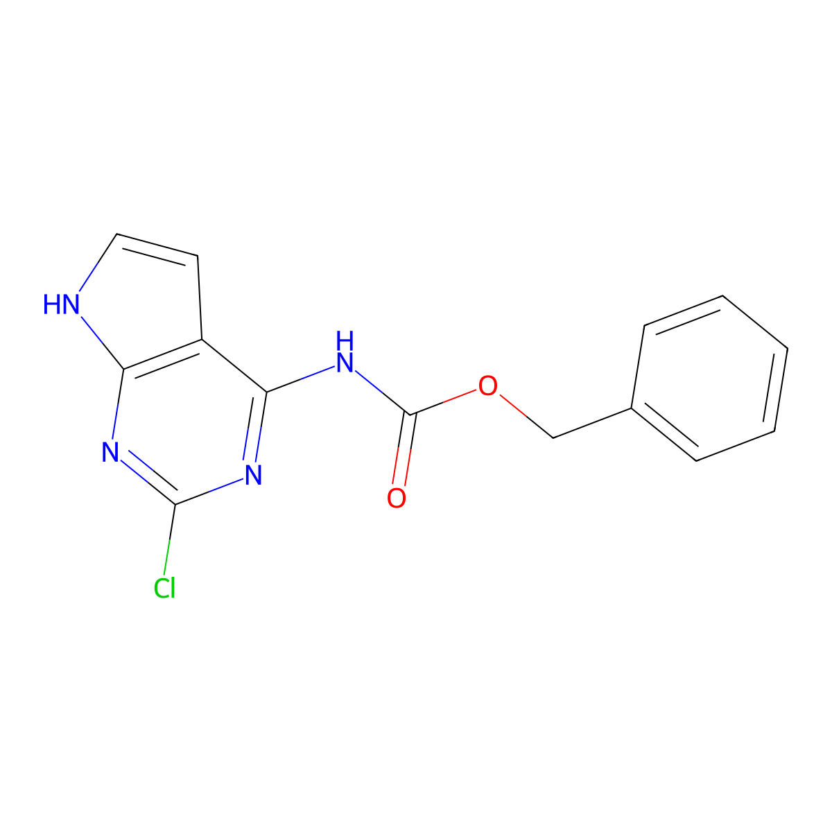 benzyl N-{2-chloro-7H-pyrrolo[2,3-d]pyrimidin-4-yl}carbamate molecular structure, CAS 2680711-36-6