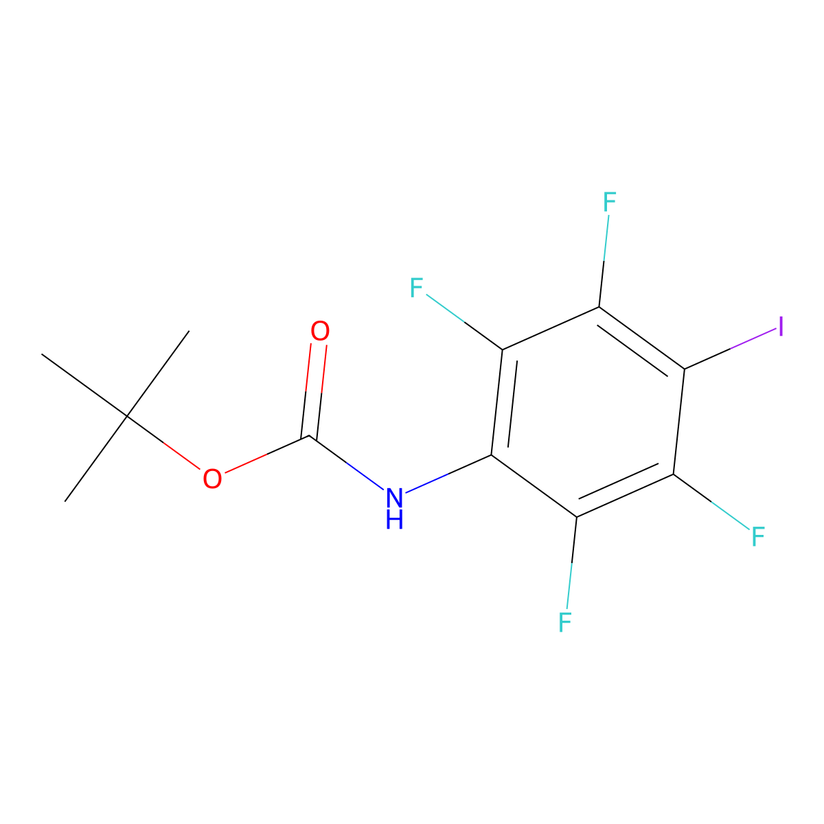 tert-butyl N-(2,3,5,6-tetrafluoro-4-iodophenyl)carbamate molecular structure, CAS 2680711-40-2