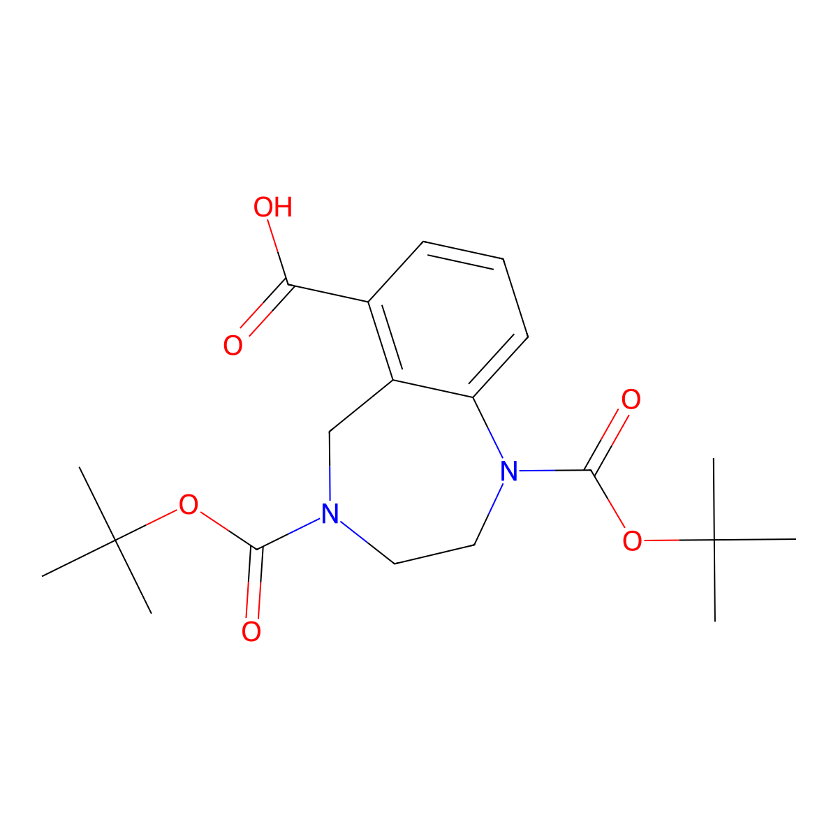 1,4-bis[(tert-butoxy)carbonyl]-2,3,4,5-tetrahydro-1H-1,4-benzodiazepine-6-carboxylic acid molecular structure, CAS 2680711-44-6