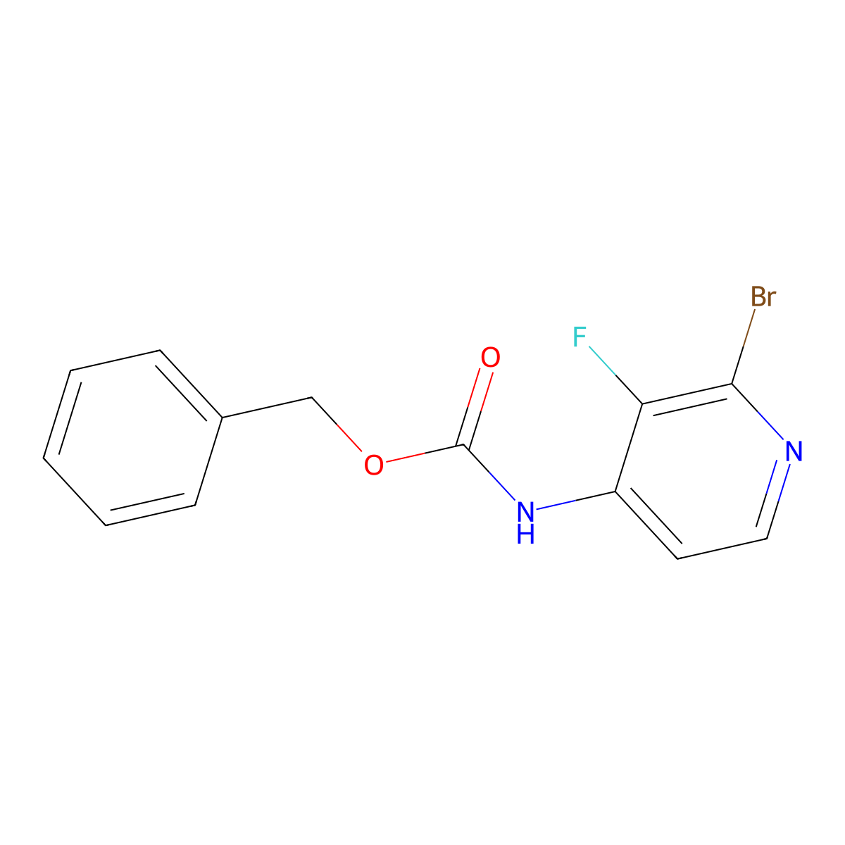benzyl N-(2-bromo-3-fluoropyridin-4-yl)carbamate molecular structure, CAS 2680711-45-7