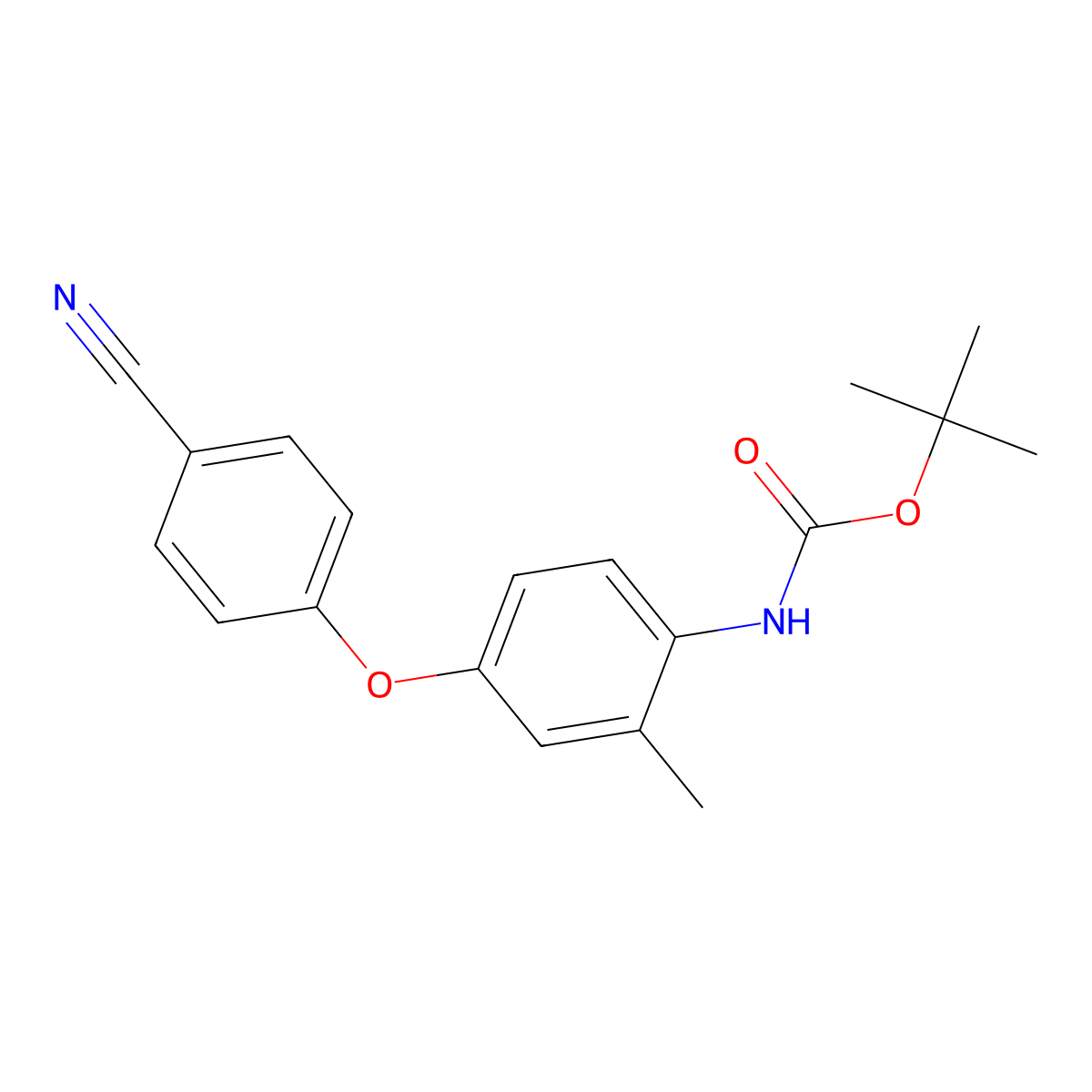 tert-butyl N-[4-(4-cyanophenoxy)-2-methylphenyl]carbamate molecular structure, CAS 2680711-47-9