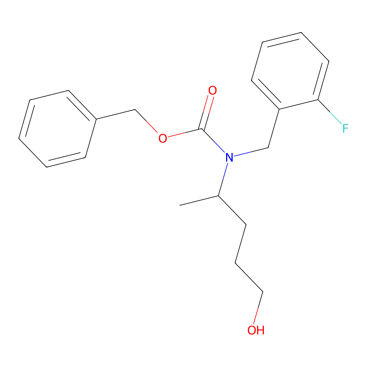 benzyl N-[(2-fluorophenyl)methyl]-N-(5-hydroxypentan-2-yl)carbamate molecular structure, CAS 2680711-52-6