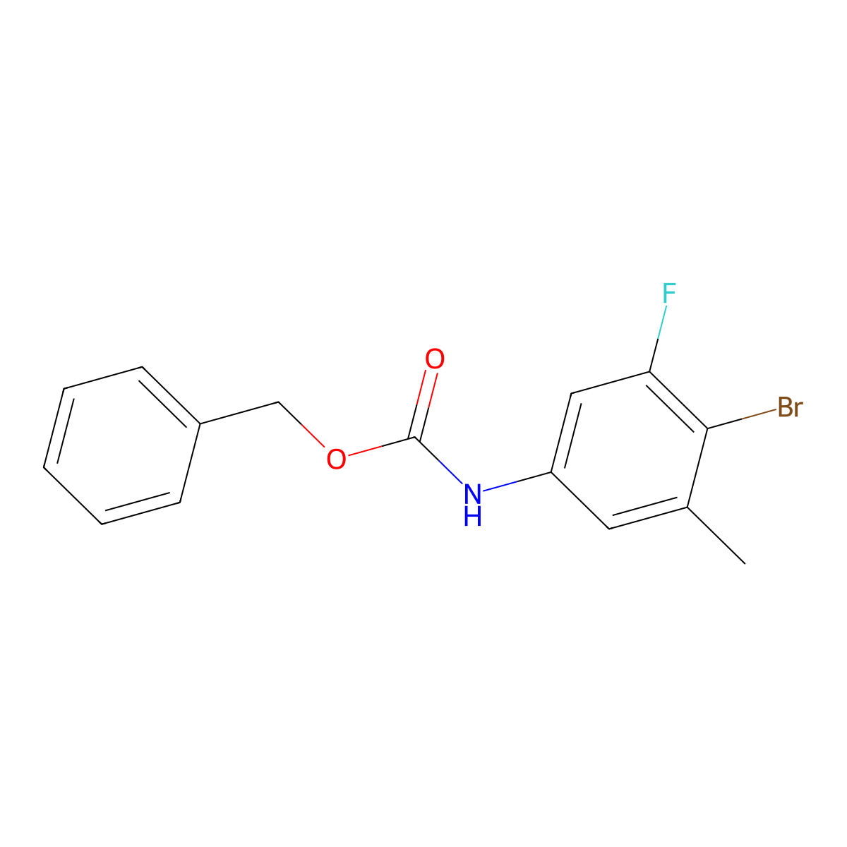 benzyl N-(4-bromo-3-fluoro-5-methylphenyl)carbamate molecular structure, CAS 2680711-54-8