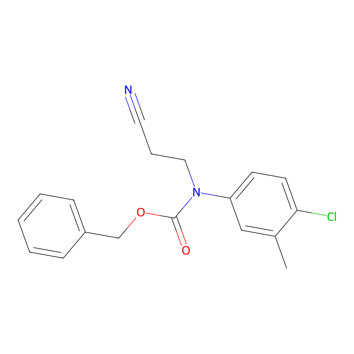 benzyl N-(4-chloro-3-methylphenyl)-N-(2-cyanoethyl)carbamate molecular structure, CAS 2680711-58-2