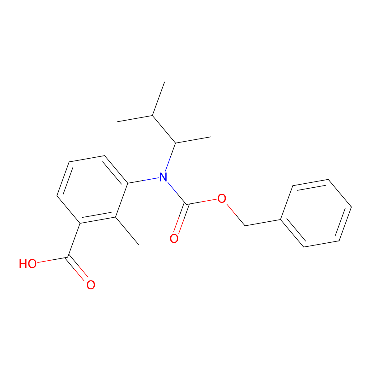 3-{[(Benzyloxy)carbonyl](3-methylbutan-2-yl)amino}-2-methylbenzoic acid molecular structure, CAS 2680711-61-7