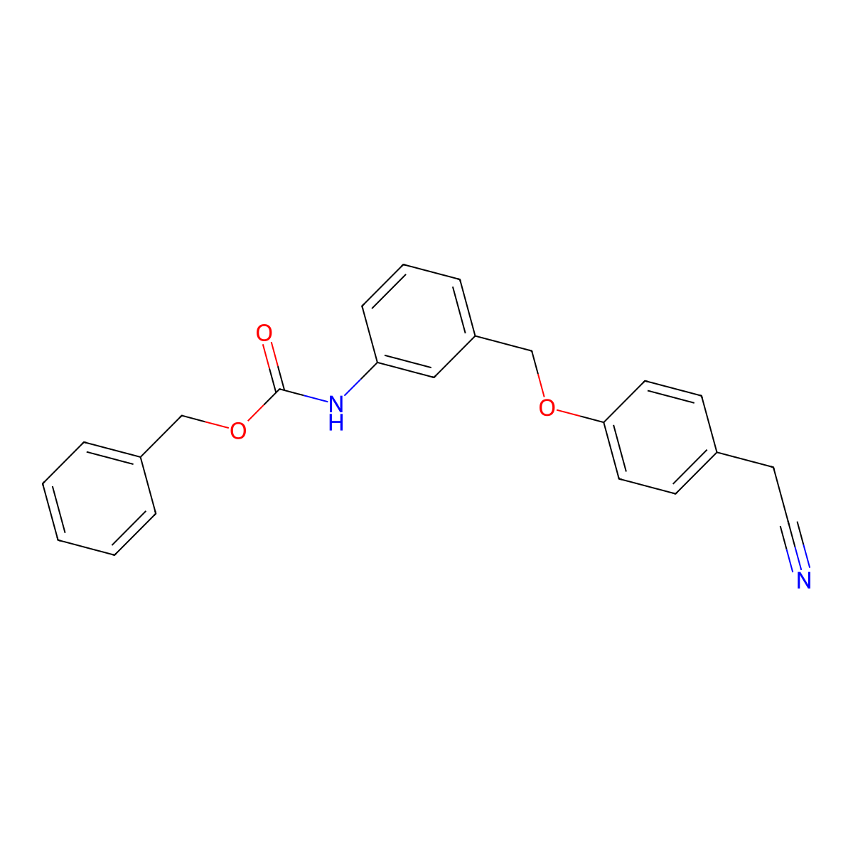 benzyl N-(3-{[4-(cyanomethyl)phenoxy]methyl}phenyl)carbamate molecular structure, CAS 2680711-63-9