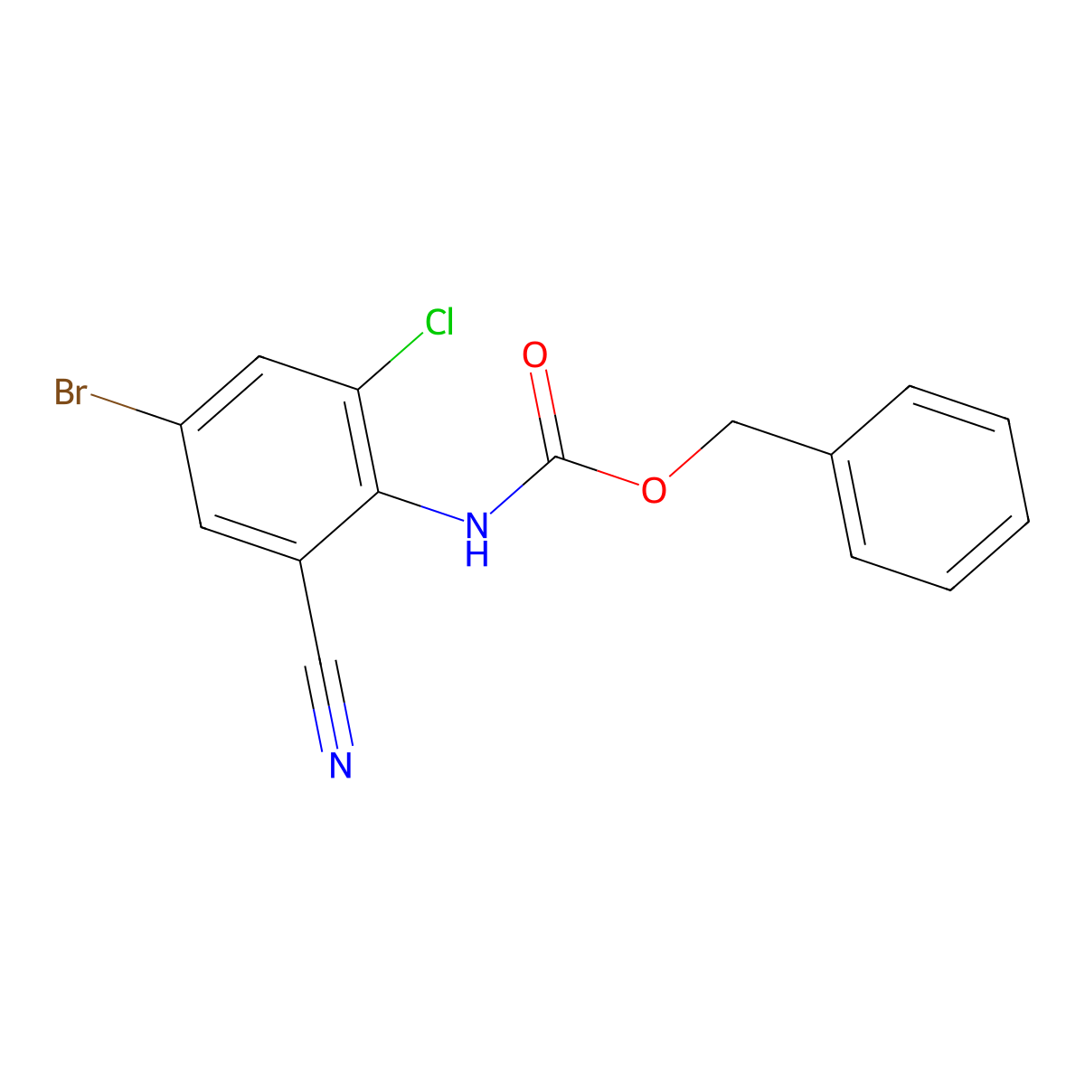 benzyl N-(4-bromo-2-chloro-6-cyanophenyl)carbamate molecular structure, CAS 2680711-69-5