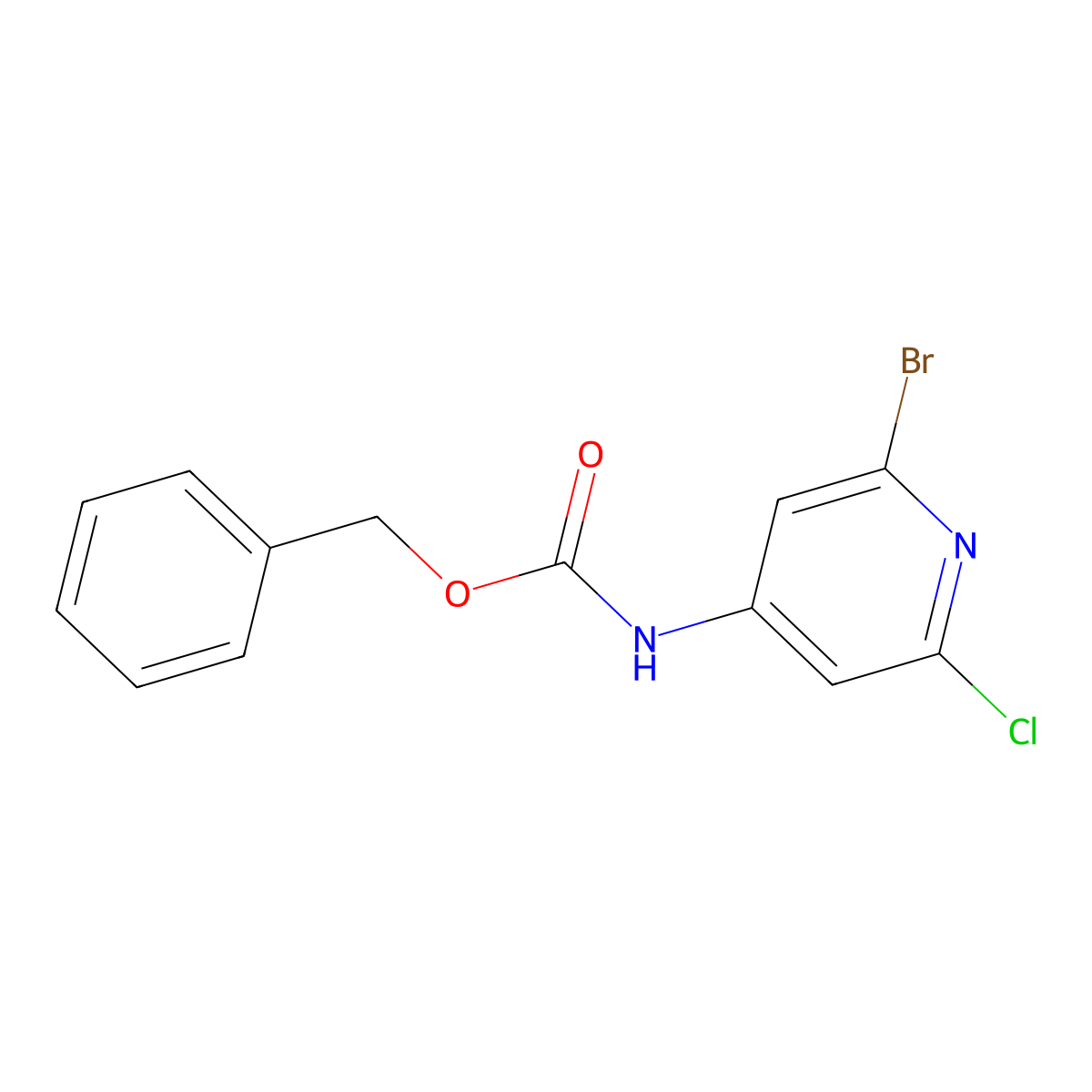 benzyl N-(2-bromo-6-chloropyridin-4-yl)carbamate molecular structure, CAS 2680711-86-6