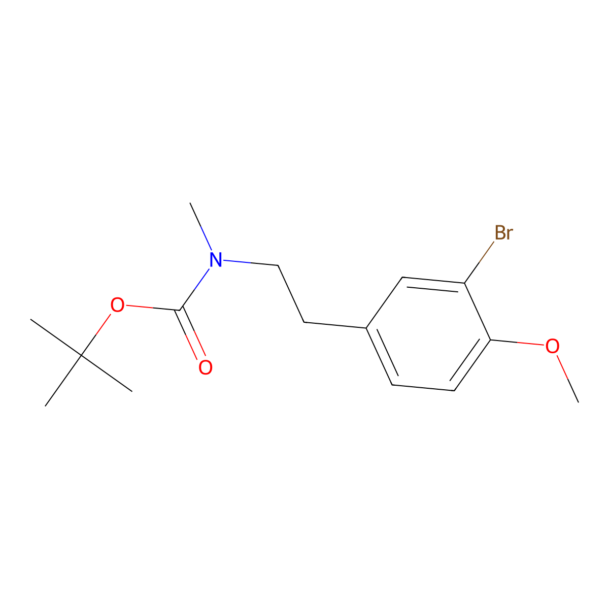 tert-butyl N-[2-(3-bromo-4-methoxyphenyl)ethyl]-N-methylcarbamate molecular structure, CAS 2680711-94-6