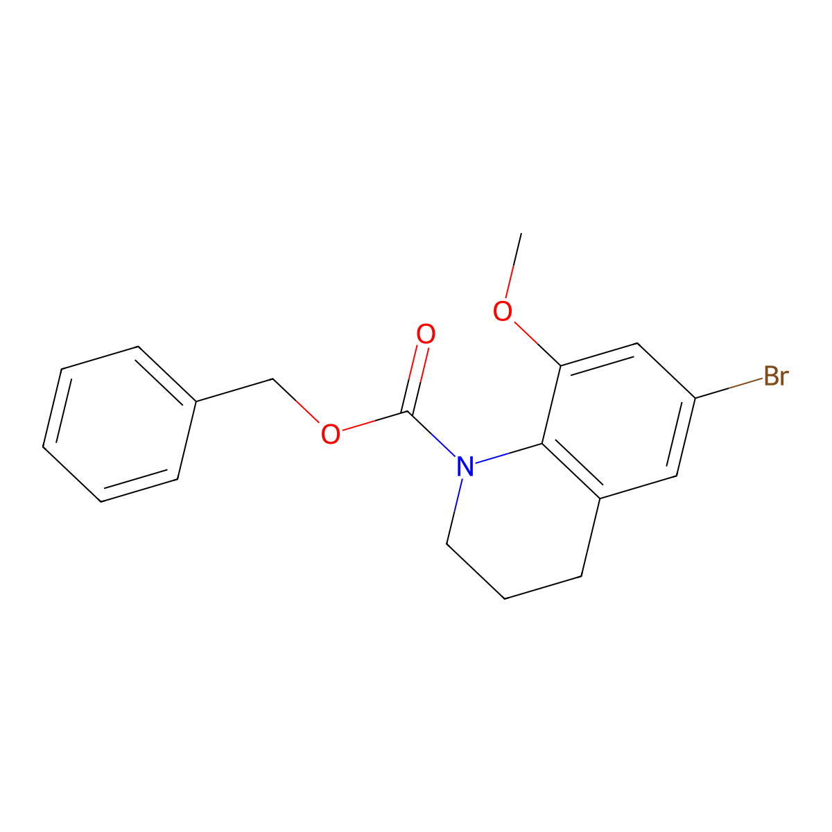 Benzyl 6-bromo-8-methoxy-1,2,3,4-tetrahydroquinoline-1-carboxylate molecular structure, CAS 2680711-97-9