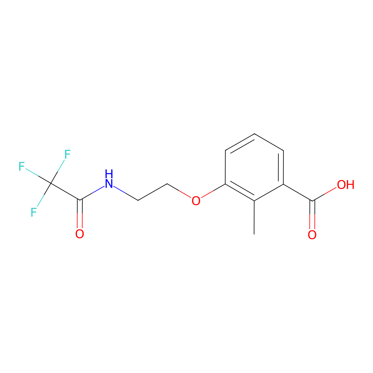 2-Methyl-3-[2-(2,2,2-trifluoroacetamido)ethoxy]benzoic acid molecular structure, CAS 2680712-08-5