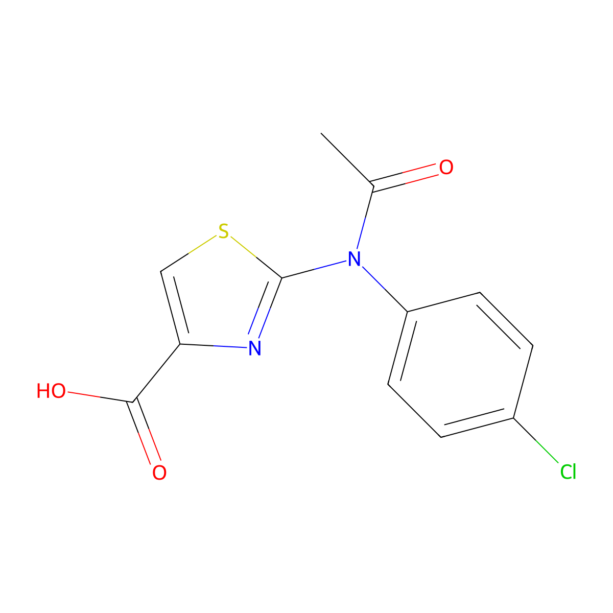 2-[N-(4-chlorophenyl)acetamido]-1,3-thiazole-4-carboxylic acid molecular structure, CAS 2680712-10-9