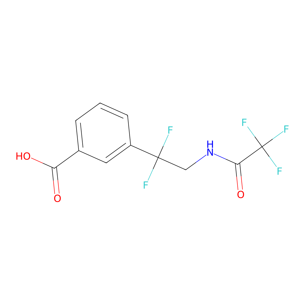 3-[1,1-Difluoro-2-(2,2,2-trifluoroacetamido)ethyl]benzoic acid molecular structure, CAS 2680712-12-1