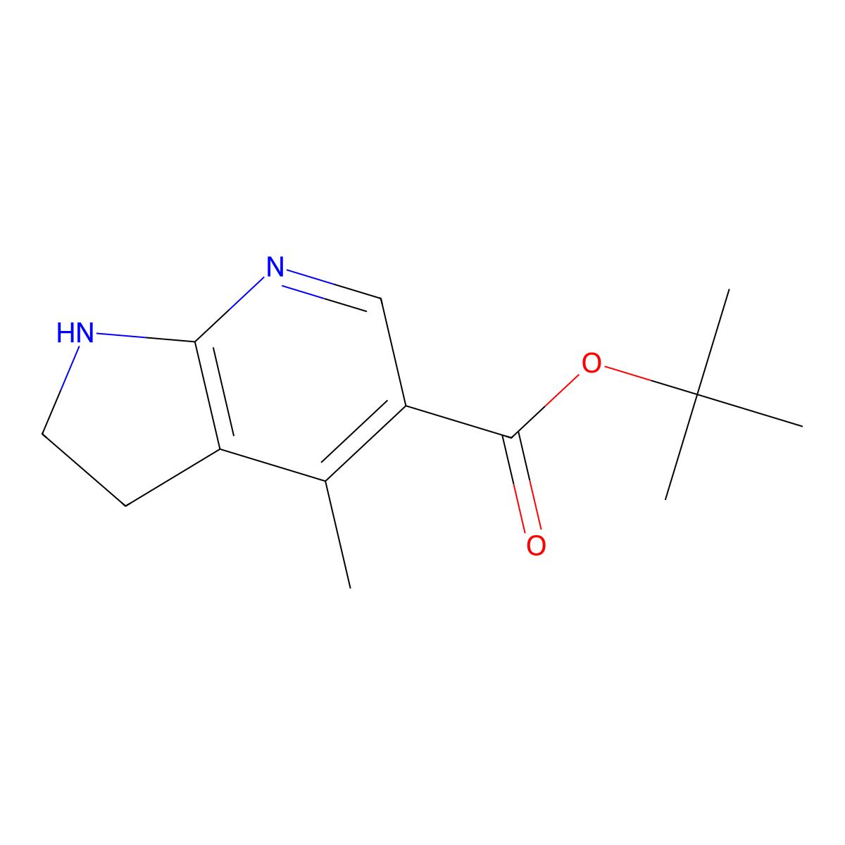 tert-butyl 4-methyl-1H,2H,3H-pyrrolo[2,3-b]pyridine-5-carboxylate molecular structure, CAS 2680712-15-4